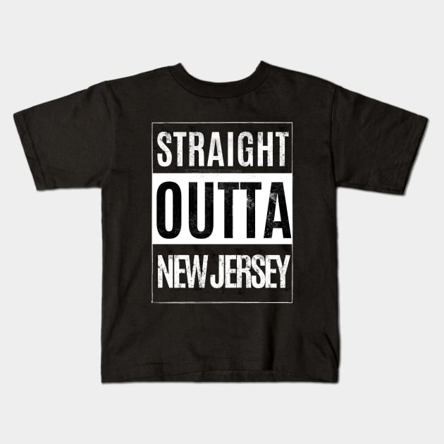 Straight Outta New Jersey Kids T-Shirt by twentysevendstudio